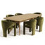 Ensemble de table de salle à manger extensible en placage de bois de 78" à 96" avec 6 fauteuils en chenille-869530236