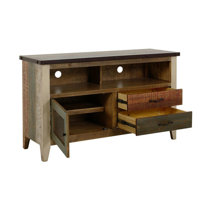 Meuble télé en bois massif Lupita, 52"