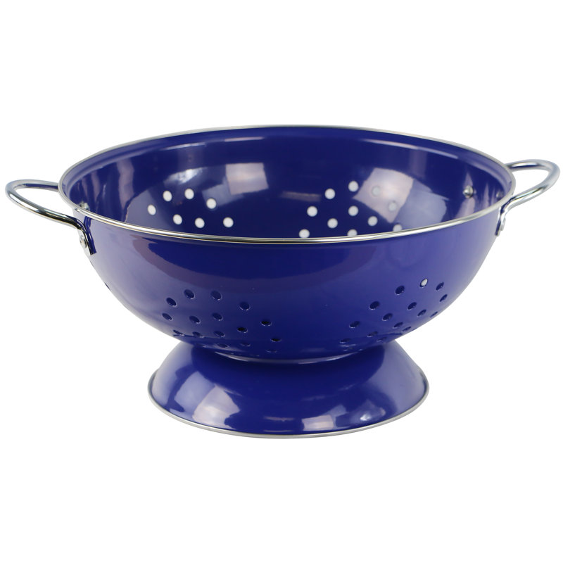Prep & Savour Adame Steel Colander, Indigo, 7 QT