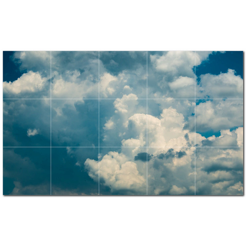 Murale en céramique satinée Clouds Photo 6 po x 6 po