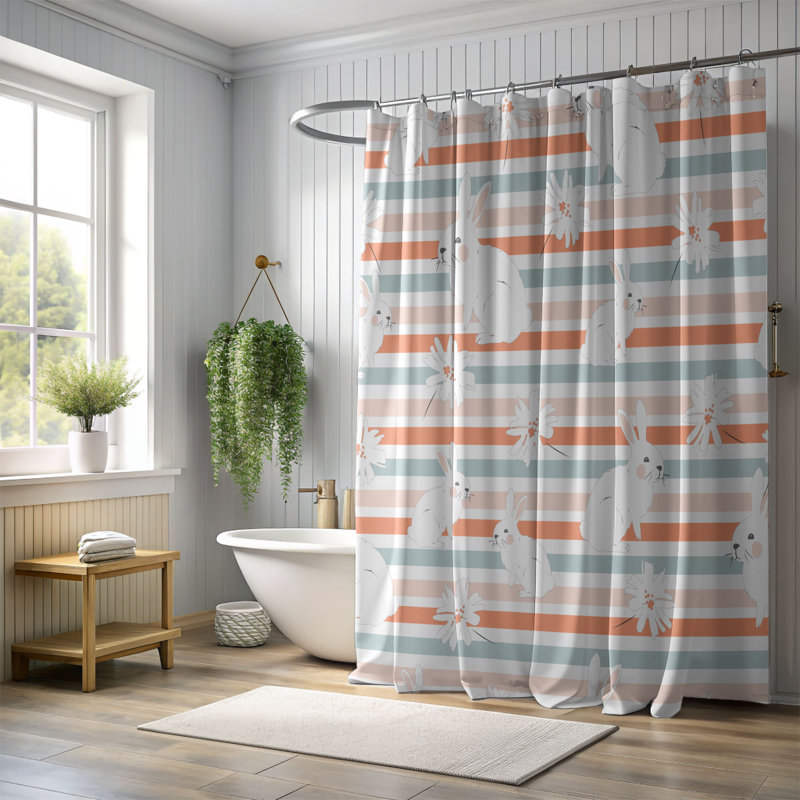 Rideau de douche Boho, H 74 po x l 71 po