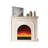 White Solid + Manufactured Wood Freestanding Fireplace-466925142