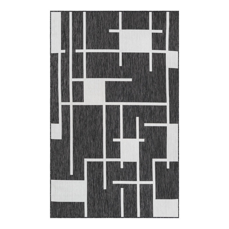 Geometric Indoor / Outdoor Rug, Rectangle 5'3" x 8'