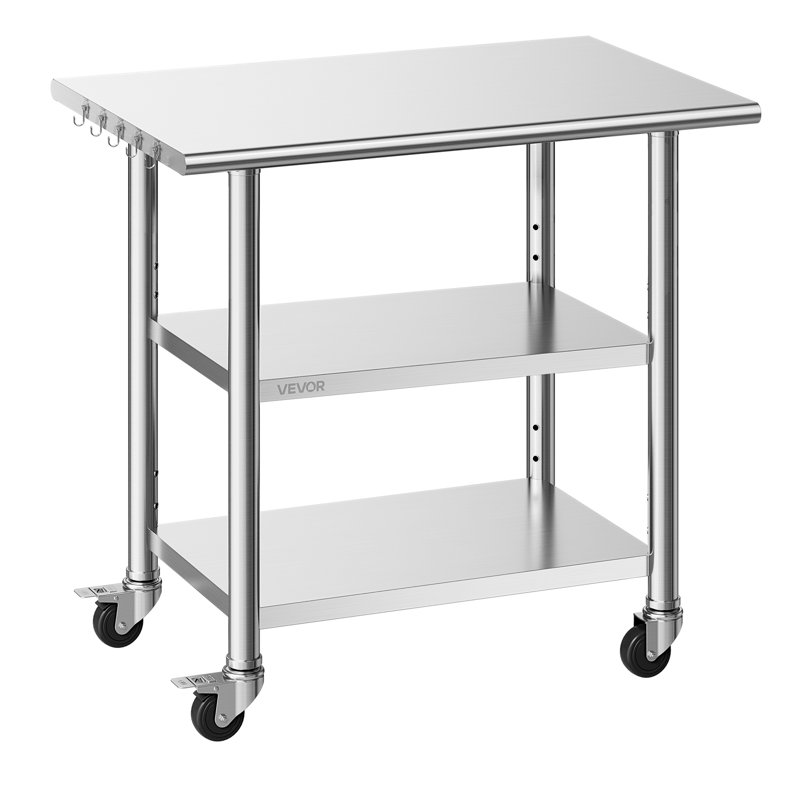 Stainless Steel Shelving Unit, 86.4cm H x 91.4cm W x 61cm D