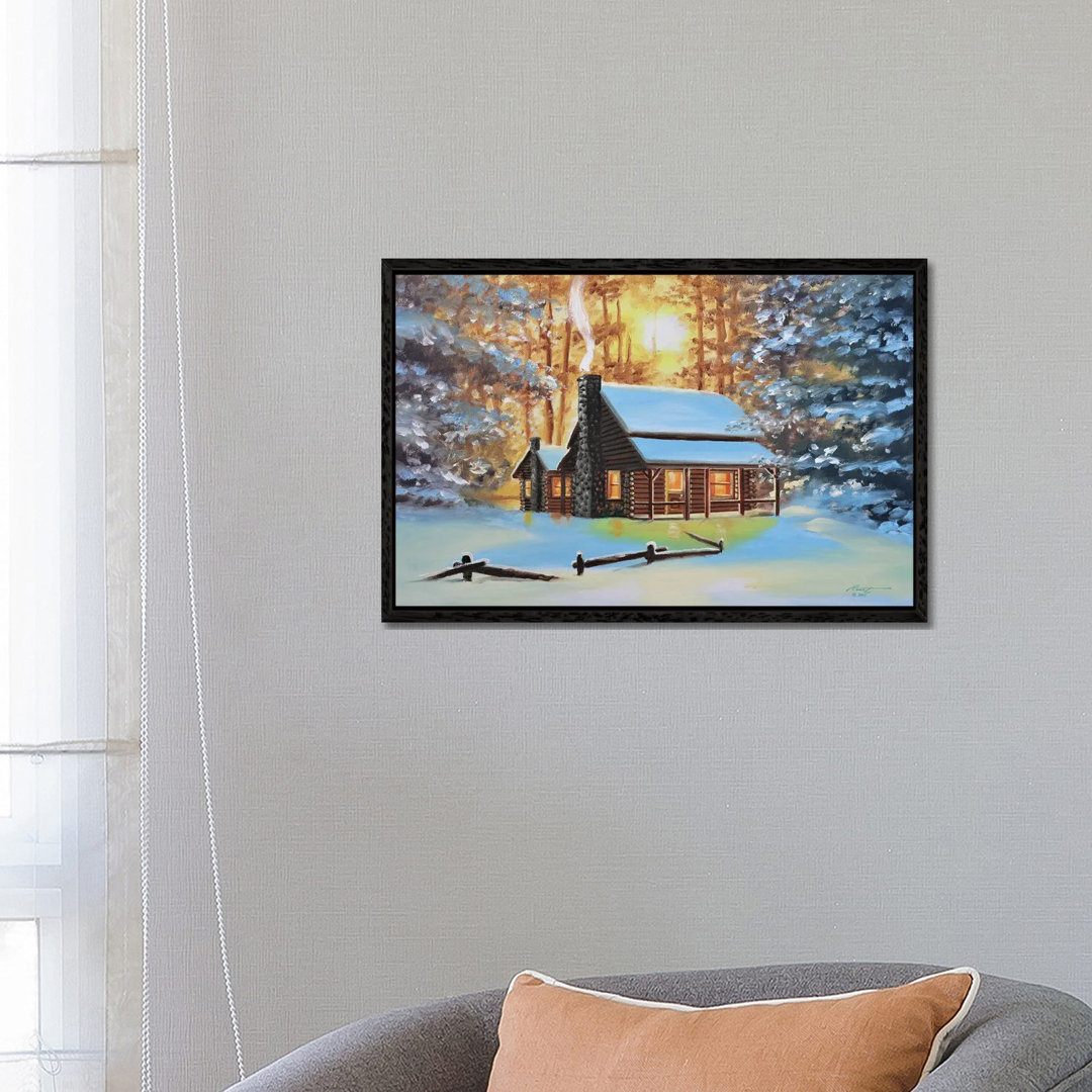 Cute Snow-Covered Cabin In The Woods von D. "Rusty" Rust - Gallery-Wrapped Canvas Giclée on Canvas