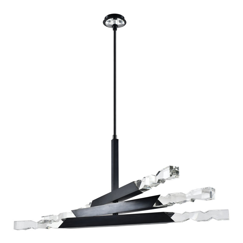 Mamadim 6 - Light Crystal LED Chandelier, 66.25" H x 48" W x 48" D, Satin Brushed Black
