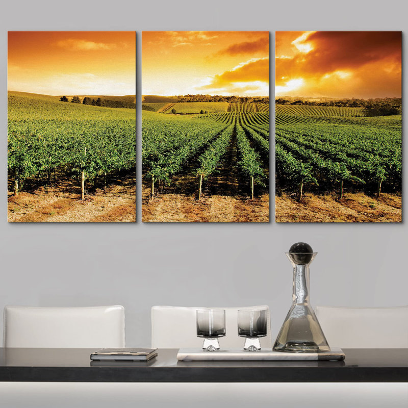 Art contemporain, barres d'allongement modernes en bois sur toile, Toile tendue, H 36 po x l 72 po