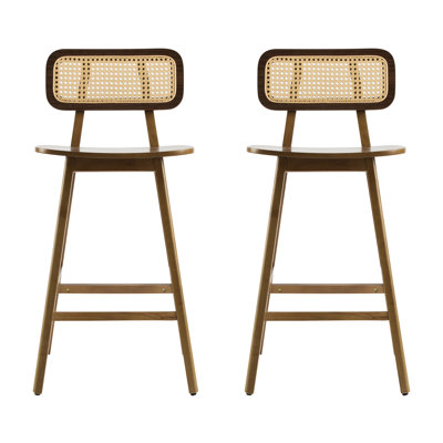 Two Indoor In Deep Walnut Tone, High - Quality Rubberwood Construction, Comfortable Curved Solid Wood Seat, Adorned Back Two, Indoor, , Finish, Build, Enhanced