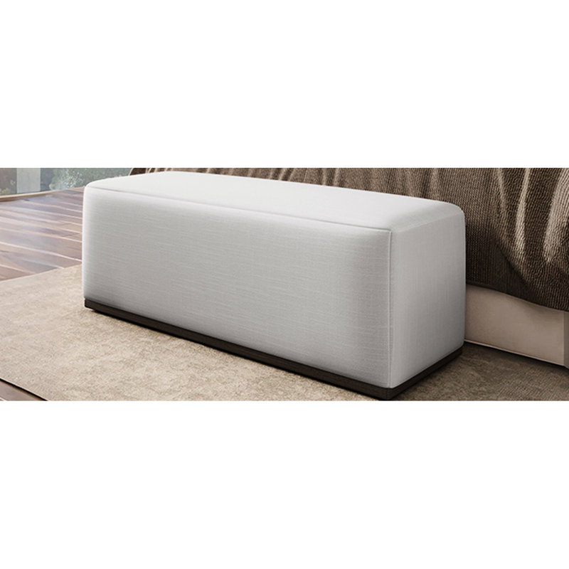 Rectangle bois blanc - tissu avec 48,21 po de profondeur, 18,28 de largeur, 18,42 de hauteur, 33,66 lb, concept de design minimaliste, expérience d'assise moelleuse, meuble stable et inébranlable, multifonctionnel,