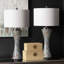 Tanveer Table Lamp with Glass Base For Bedroom Furniture, Bedside Buffet Lamp with Linen Shade-2078526712-2059200768-2078526710