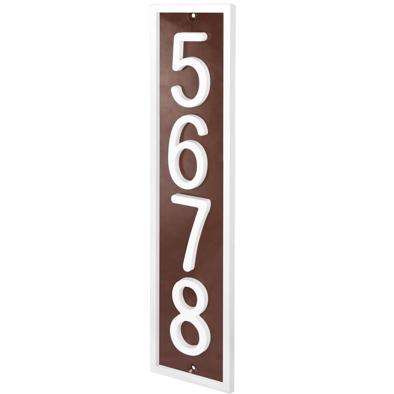 Royal Shade Floating Vertical  AFramed Aluminum Address Plaque – Customized 3/4/5-Digit House Numbers for Stylish Indoor and Outdoor Spaces