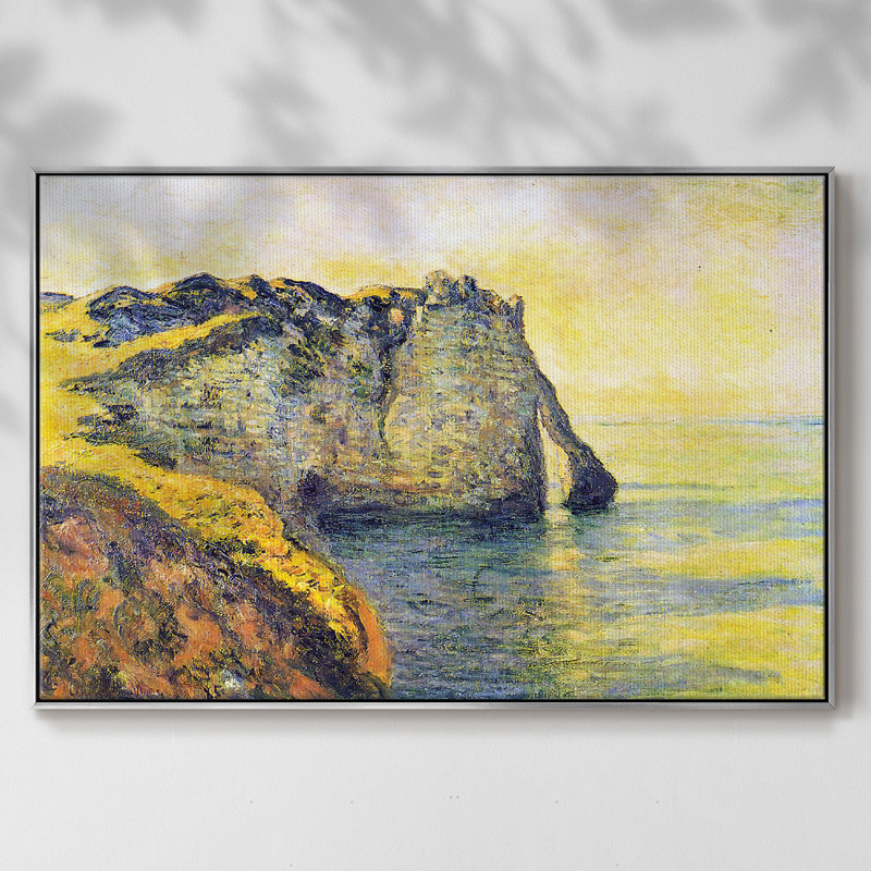 Falaises de la porte d'Aval, 1885, reproduction d'art sur toile, Argent, H 17 po x l 25 po x P 2 po