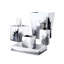 Mike + Ally Luxury Lave White Silver Enamel Countertop Organizer Tray for Bathroom & Bedroom