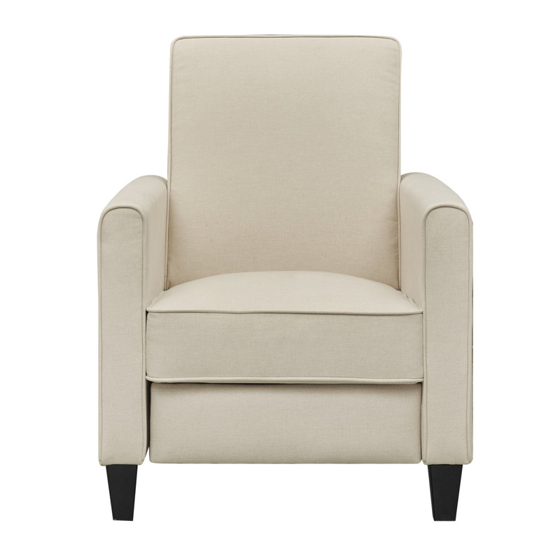 Tashira Home Theater Recliner, Upholstered armchair, Small Recliners for Small Spaces, Push Back Recliner, Cream Linen