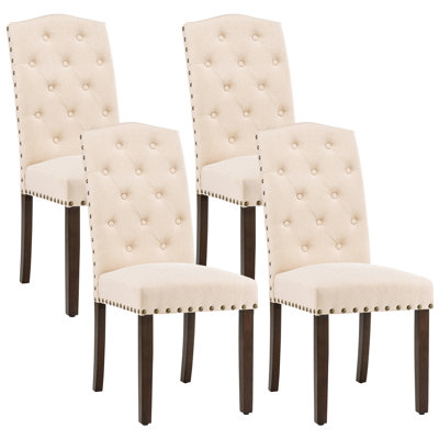 Almeada Stylish Tufted High Back Parsons Chair Dining Chair with Nailhead Trim