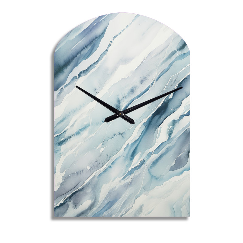 Blue Whirlwind I - Formes abstraites, Horloge murale asymétrique, Médium