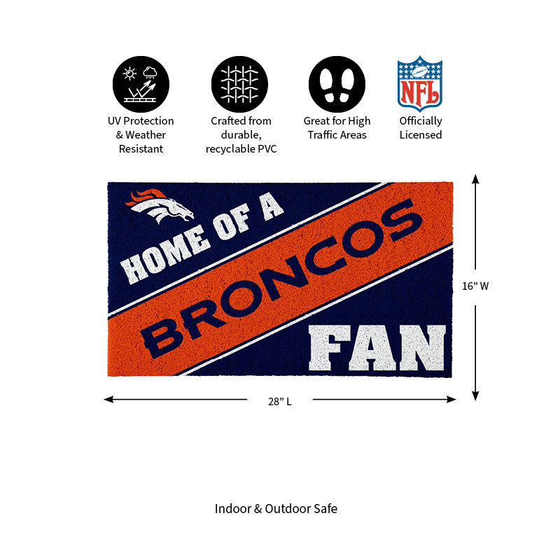 NFL Home of a Fan Team Color Outdoor Doormat, Denver Broncos