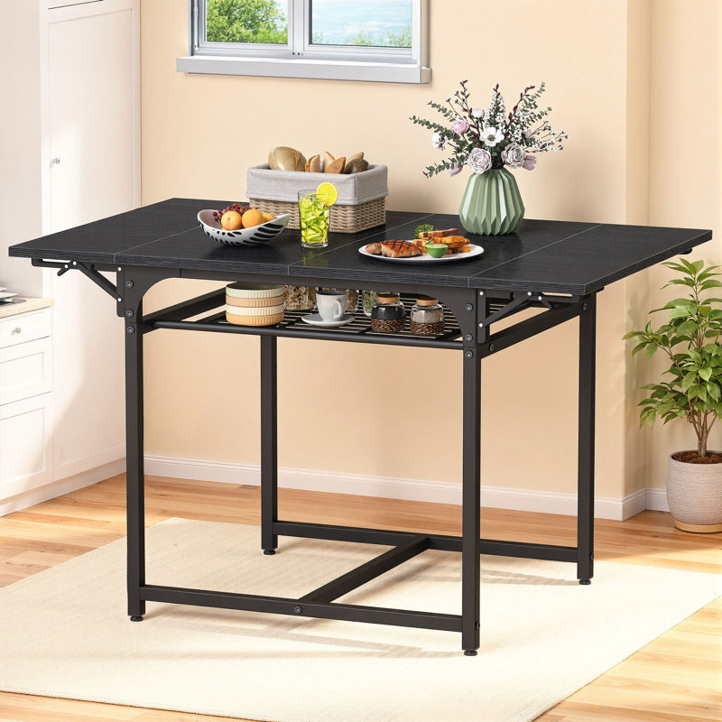 Metal Base Dining Table, Black