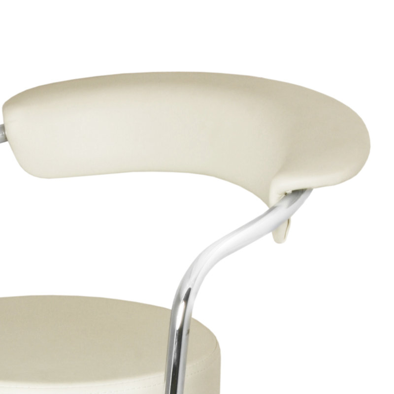 Shatley Swivel Upholstered Adjustable Height Counter Stool with Metal Frame, Cream
