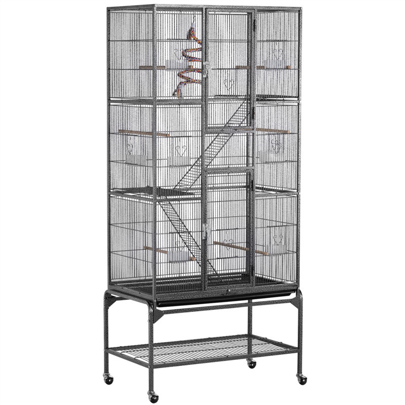 175.5cm Flat Top Floor Bird Cage with Wheels