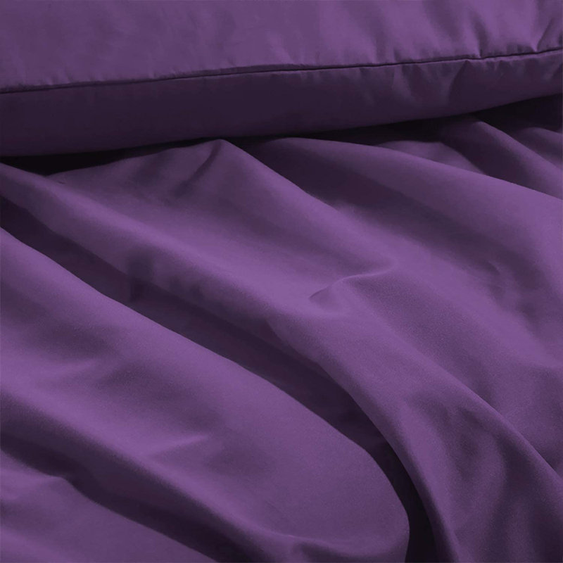 Ensemble de literie en microfibre 1800 Series, Ensemble de drap pour lit très grand avec deux ta, Mauve