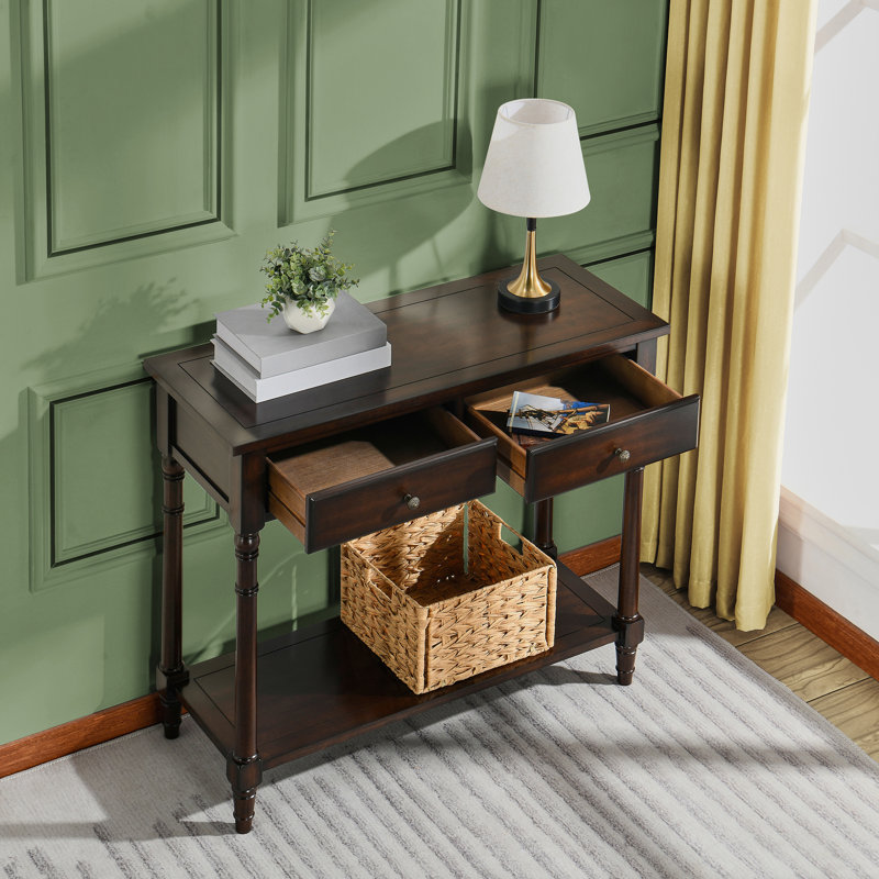 Emaria 35.4" Console Table, Dark Brown