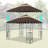 10x10 Ft Outdoor Patio Gazebo Replacement Canopy, Double Tiered Brown Roof Cover with UV Protection, Mosquito Netting & Drainage Holes (Frame Not Included)-120692379-120692377