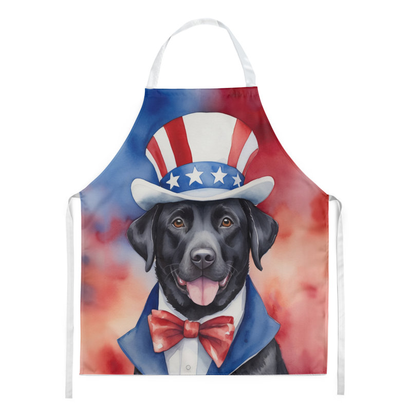 Patriotic American Apron, Black Labrador Retriever