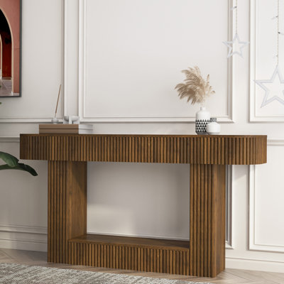 62.9-Inch Long,Console table, wooden rectangular sofa table behind the sofa, farmhouse entryway table, corridor, living room