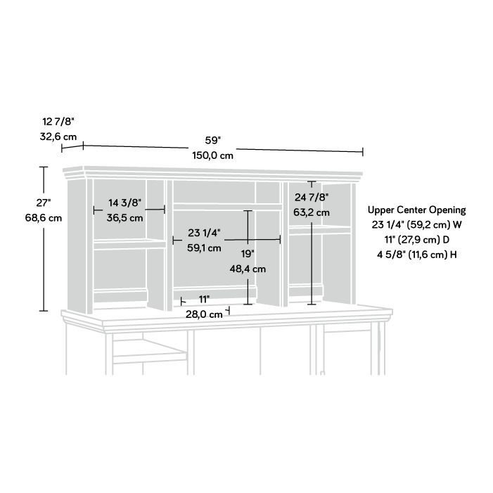 Blissany Sideboard with Bar Hutch, Gray