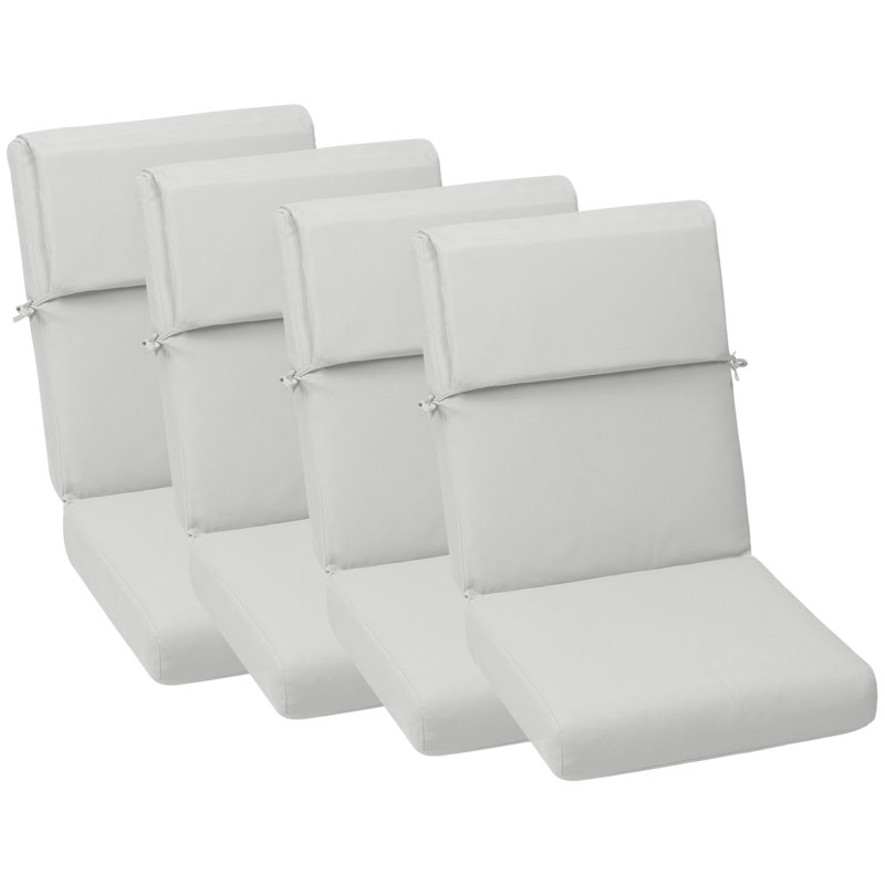 Lucy 4" Outdoor Seat / Back Cushion, Light Gray