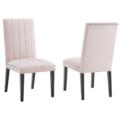 Modway Catalyst Performance Velvet Dining Side Chairs - Set of 2