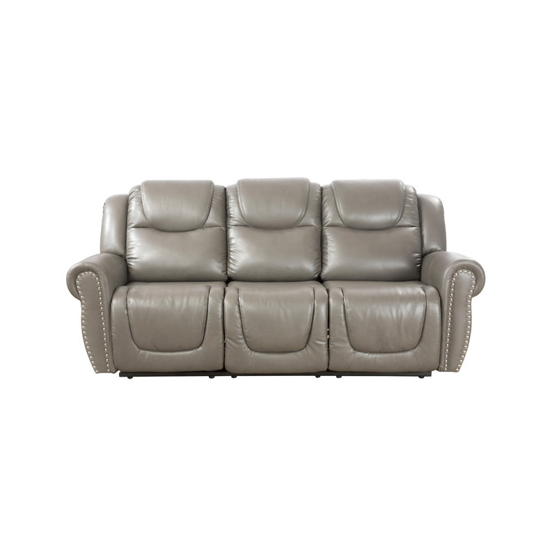 Ensemble de salon inclinable en similicuir, Similicuir gris