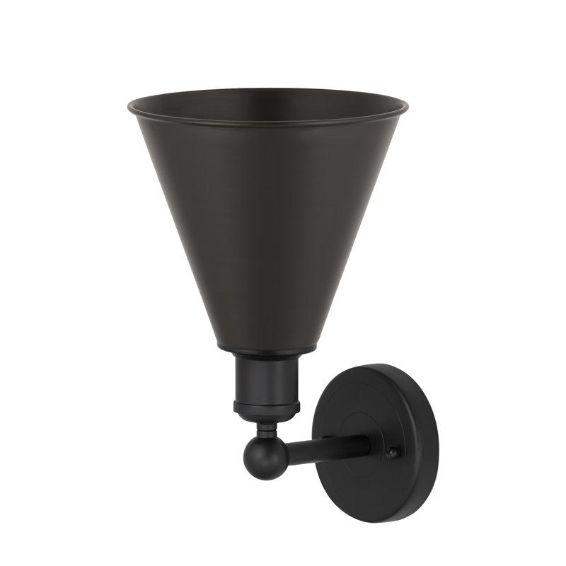 Applique murale 1 lumière 8 "Ballston Cone, Noir mat