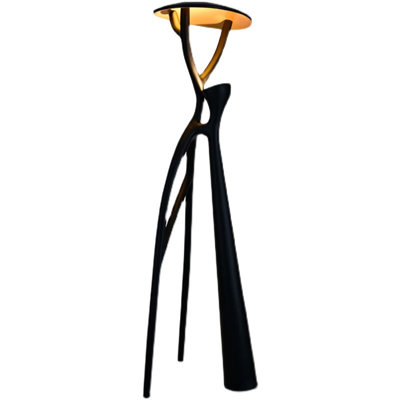  Lampe sur pied sculpturale Together | Lampe sur pied dorée avec abat-jour intérieur en résine artistique