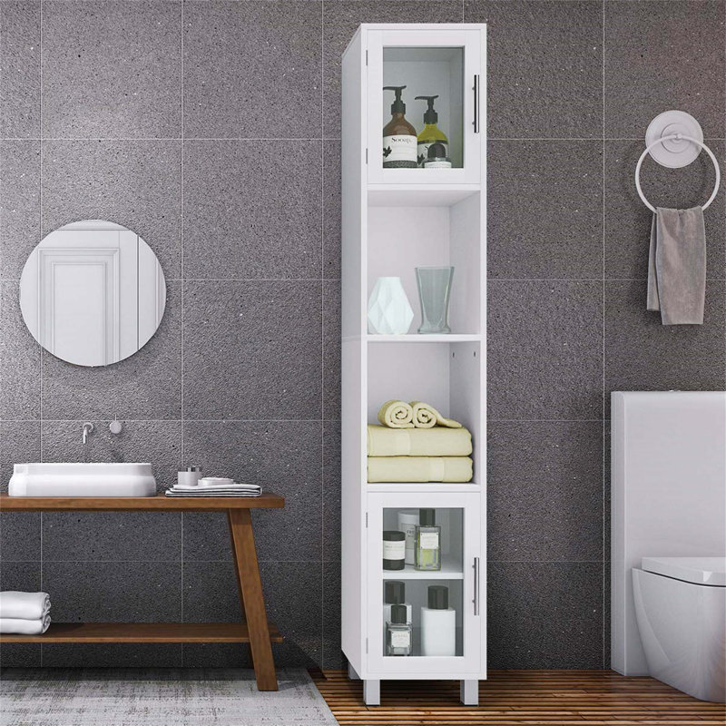 Aaleeyah Linen Cabinet, White