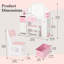 Ensemble de coiffeuse pour enfants avec miroir lumineux à DEL, bibliothèque, armoire de rangement et chaise pour filles-899380251
