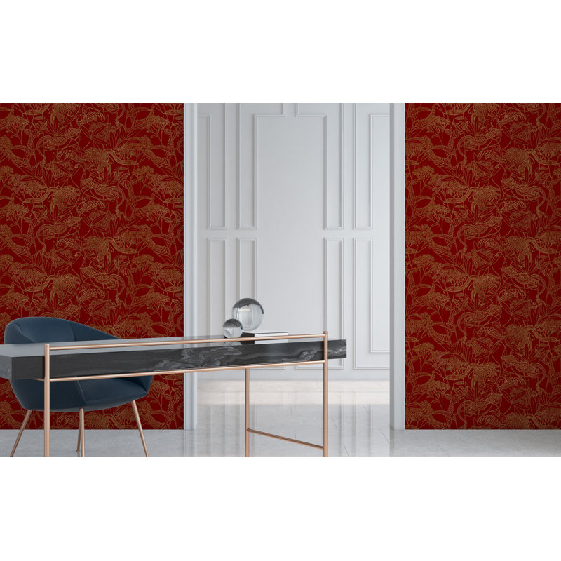 Floral Wallpaper Double Roll, Jade