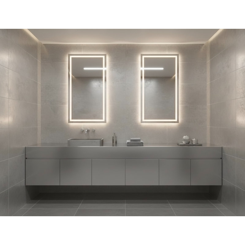 Vast Studio Rectangular Countertop Bathroom Sink, Silver/White