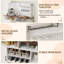 Armoire-bar 47,2 po Farmhouse avec prises de courant, grande armoire-buffet avec porte-bouteilles, porte-gobelet, 5 crochets, armoire et table basse pour la cuisine et le salon, blanc