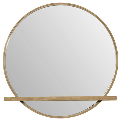 Fij Oval Dresser Mirror, Sand Wash Wood, Felt-Lined Tray, 38 Inch