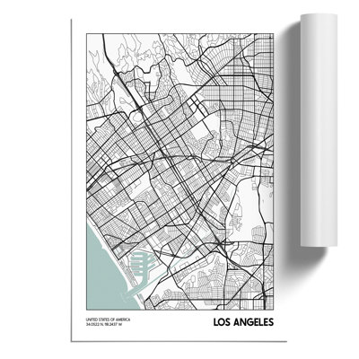 Map Los Angeles USA - Unframed Graphic Art