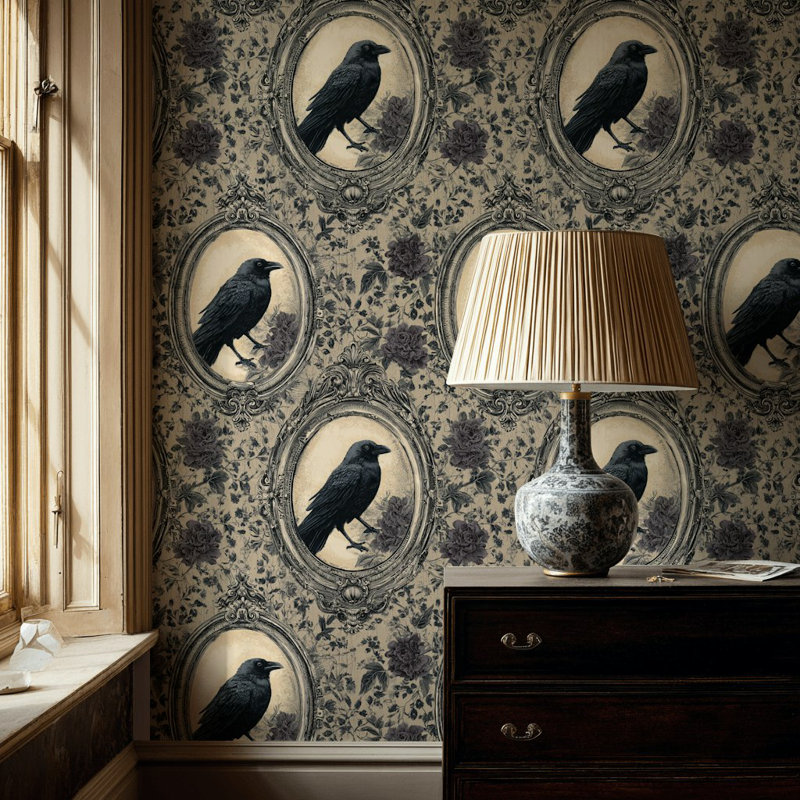 Papier peint floral gothique