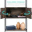 Bibliothèque de rangement pour le salon, allée avec armoire fermée, conception surélevée-72609678