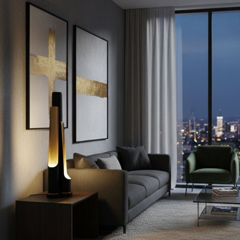 Modern 1 Light Black and Gold Table Lamp