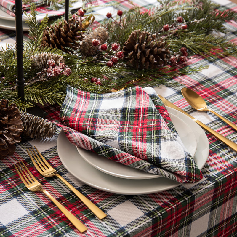 Danyea 100% Cotton Plaid Square Napkin