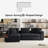 93.7'' L-shaped Chenille Upholstered Sectional Sofa With Left-facing Chaise And Built-in Wooden Storage Compartment-267345121