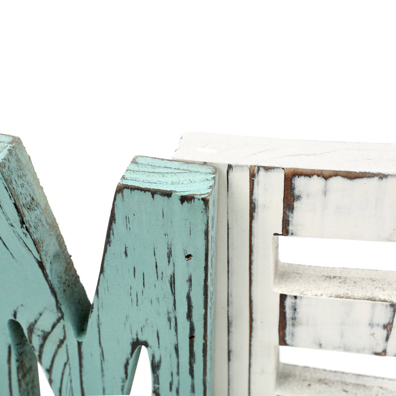 Text & Numbers Letter Block, Black/White/Blue