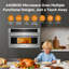 Four à micro-ondes à convection intégré de 30 po, 1,6 pi cu, 1000 W, friture à l'air, cuisson par capteur, 10 modes de cuisson, acier inoxydable, porte rabattable