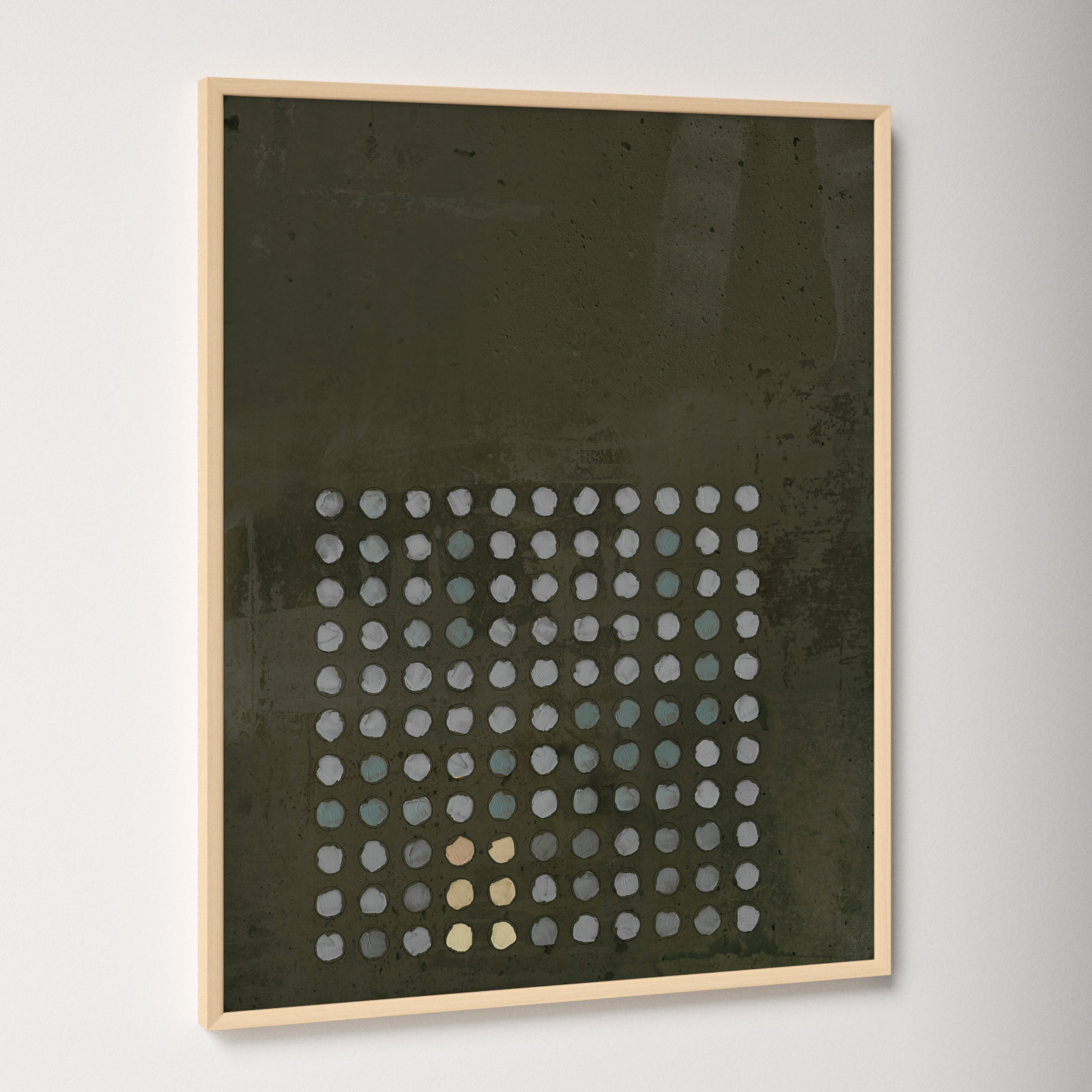 Circles in Squares "Circles in Squares 13" Print, 30" H x 24" W x 1.25" D, Brown